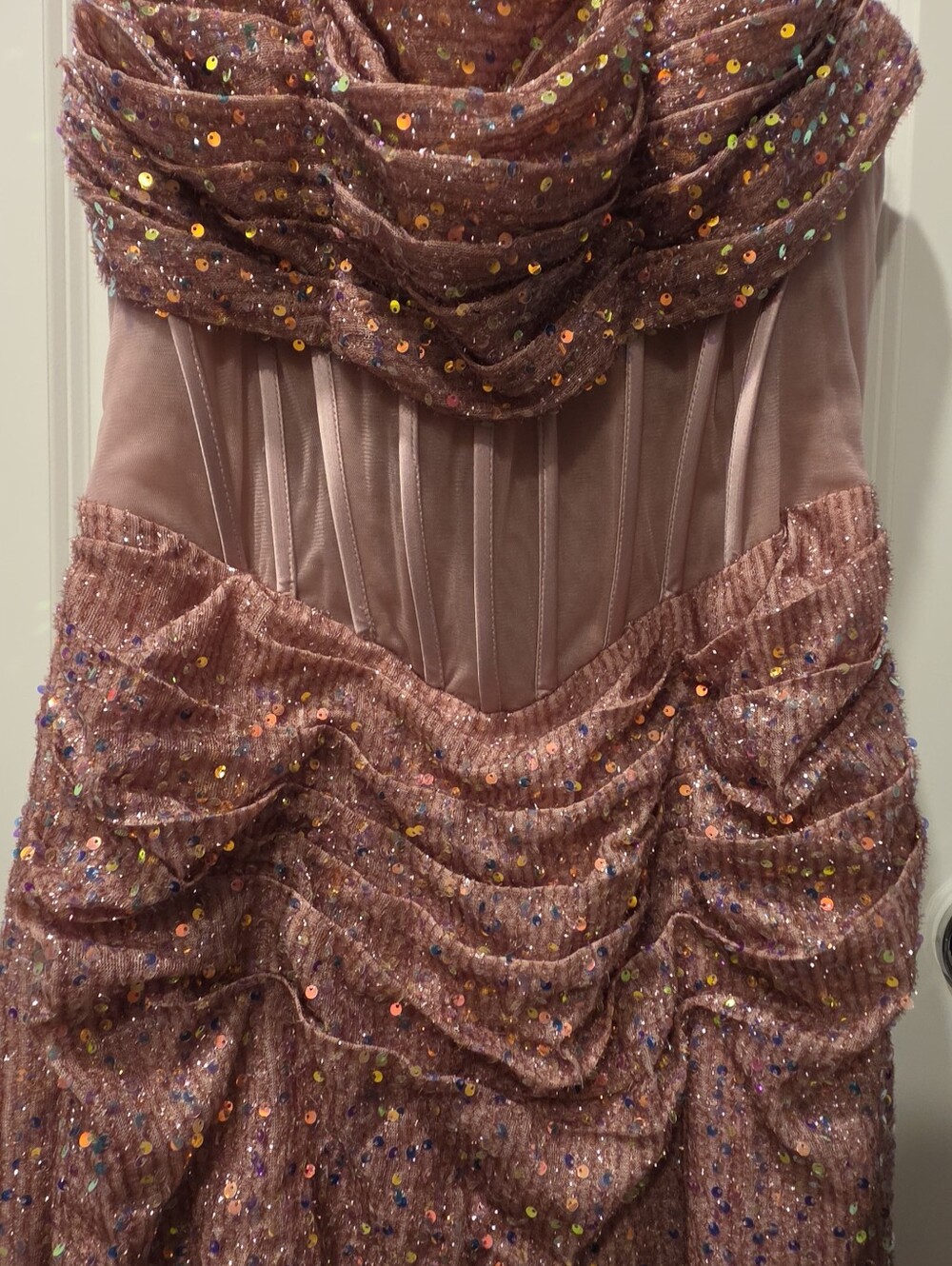 Windsor Rose Gold Sequin Prom Gown - Picture 5 of 11